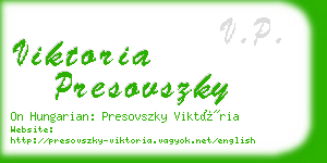 viktoria presovszky business card